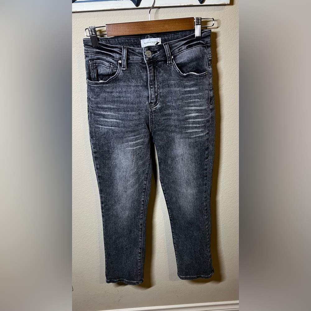 Risen brand OG straight leg Cropped Black Wash Jeans